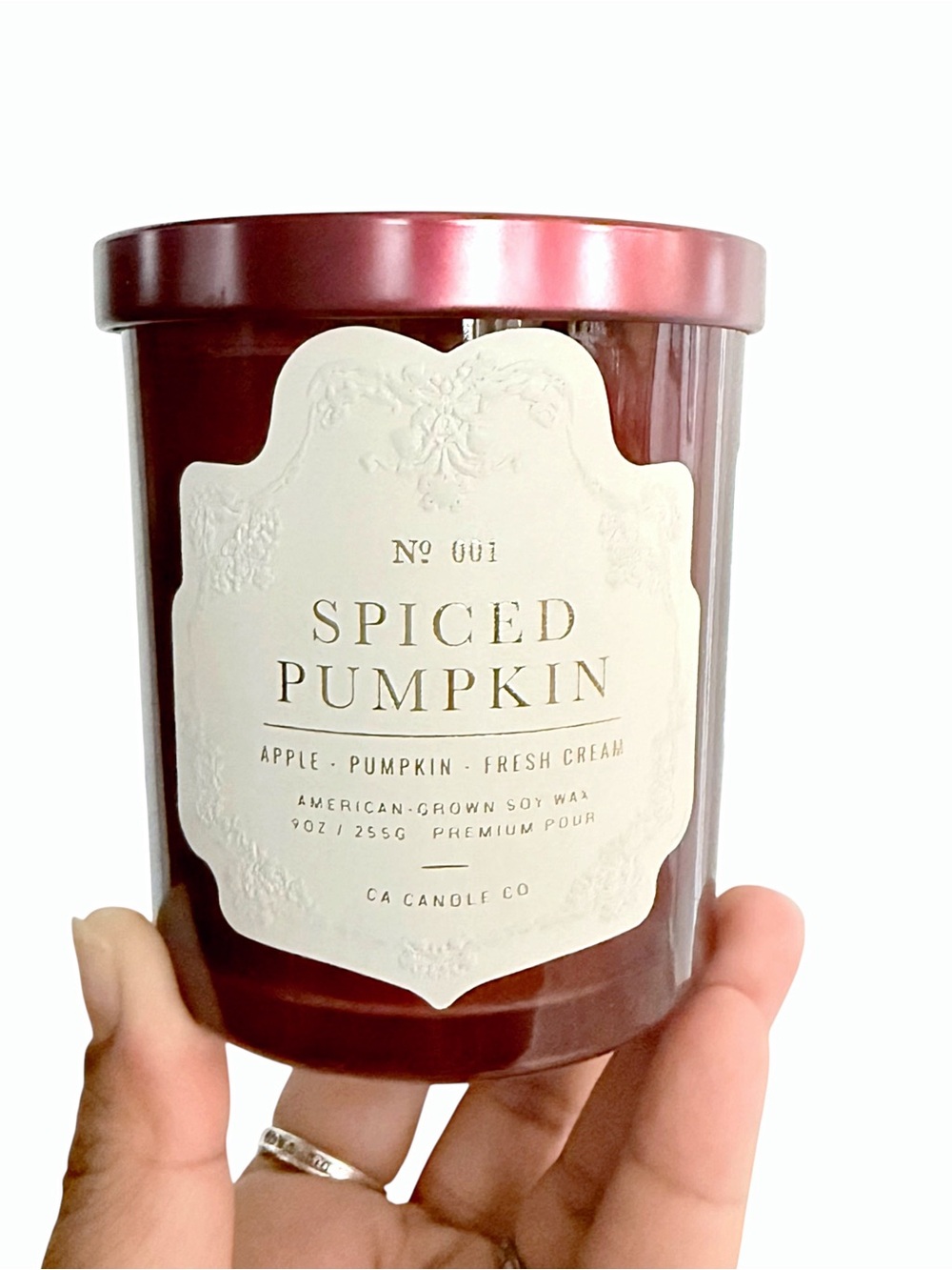 Leoben Company Spiced Pumpkin Luxury Scented Candle - Burgundy